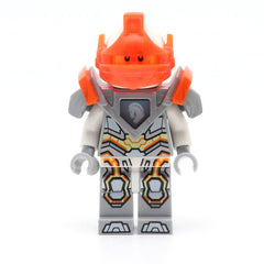 LEGO nex076 - Lance (Trans-Neon Orange Visor, Flat Silver Armor)