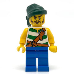 LEGO pi132 - Pirate (Green / White Stripes, Blue Legs, Dark Green Bandana)