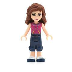 LEGO frnd144 - Friends Olivia (Light Nougat, Dark Blue Cropped Trousers, Magenta Top with Yellow and Dark Purple Stripes)