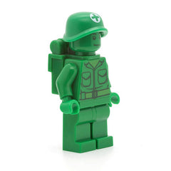 LEGO toy002 - Green Army Man (Medic with Backpack)