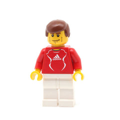 LEGO soc120s - Soccer Player Red (Adidas Logo, Red and White Torso Stickers #7)