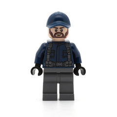 LEGO jw061 - Guard (Ball Cap, Dark Brown Beard, Dark Bluish Gray Legs)
