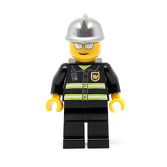 LEGO cty0047 - Fire (Reflective Stripes, Black Legs, Silver Fire Helmet, Silver Sunglasses)