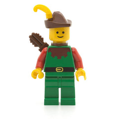 LEGO cas140a - Forestman (Red, Brown Hat, Yellow Feather, Quiver)