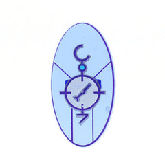 Farbenfrohe LEGO Schilder mit verschiedenen Symbolen und Designs, die kreativ und spielerisch gestaltet sind. Kaufe jetztLEGO 92747pb09 - Shield Oval (Dimensions Keystone Symbol with Large White Circle, Lines and Characters Pattern, Trans-Purple)