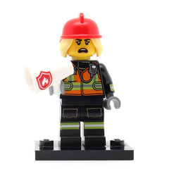LEGO col19-08 - Fire Fighter, Series 19 (Set mit Stand und Zubehör)