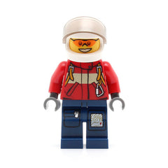 LEGO cty0278 - Fire (Pilot Male, Red Fire Suit with Carabiner, Dark Blue Legs with Map, White Helmet, Orange Sunglasses)