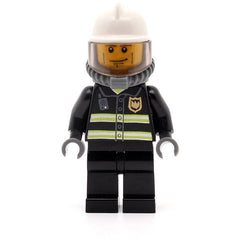 LEGO cty0030 - Fire (Reflective Stripes, Black Legs, White Fire Helmet, Breathing Neck Gear with Air Tanks, Yellow Hands)
