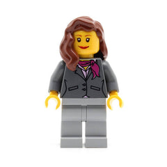 LEGO cty0419 - (Dark Bluish Gray Jacket with Magenta Scarf, Light Bluish Gray Legs)