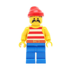 LEGO pi043 - Pirate (Red / White Stripes Shirt, Blue Legs, Red Bandana)