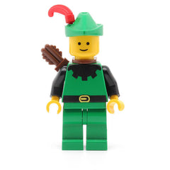 LEGO cas321 - Forestman (Black, Green Hat, Red Feather, Quiver)