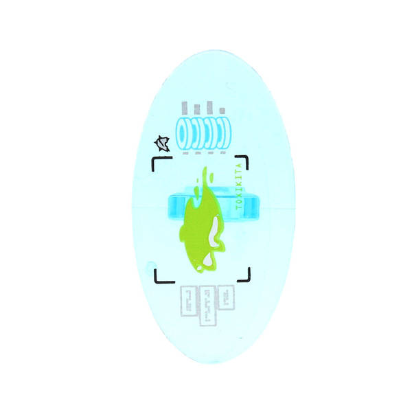 Farbenfrohe LEGO Schilder mit verschiedenen Symbolen und Designs, die kreativ und spielerisch gestaltet sind. Kaufe jetztLEGO 92747pb12 - Shield Elliptical (Lime Liquid and "TOXIKITA" on Computer Screen Pattern, Trans-Light Blue)