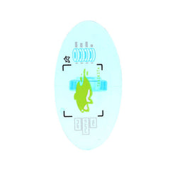 Farbenfrohe LEGO Schilder mit verschiedenen Symbolen und Designs, die kreativ und spielerisch gestaltet sind. Kaufe jetztLEGO 92747pb12 - Shield Elliptical (Lime Liquid and "TOXIKITA" on Computer Screen Pattern, Trans-Light Blue)