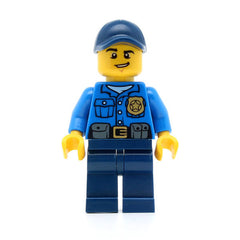 LEGO cty0454 - Police (City Officer, Gold Badge, Dark Blue Cap with Hole, Lopsided Grin)