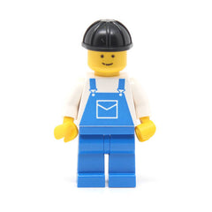 LEGO ovr002 - Overalls Blue with Pocket, Blue Legs, Black Construction Helmet