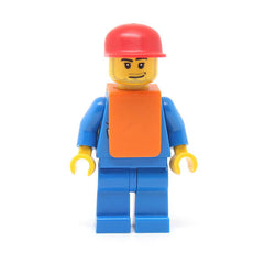 LEGO air023 - Airport (Blue 3 Button Jacket & Tie, Red Cap, Blue Legs, Orange Vest)