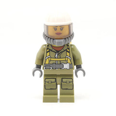 LEGO cty0681 -Volcano Explorer (Female Worker, Suit with Harness, Construction Helmet, Breathing Neck Gear with Airtanks, Trans-Black Visor)