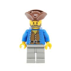 LEGO pi037 - Pirate (Brown Shirt, Light Gray Legs, Brown Pirate Triangle Hat)