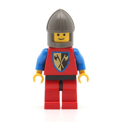 LEGO cas110 - Crusader Axe (Red Legs with Black Hips, Dark Gray Chin-Guard)