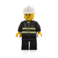 LEGO cty0044 -Fire (Reflective Stripes, Black Legs, White Fire Helmet, Angry Eyebrows)