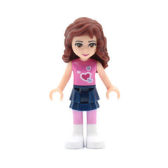 LEGO frnd010 - Friends Olivia (Dark Blue Layered Skirt, Dark Pink Top with Hearts)