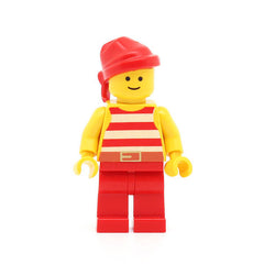 LEGO pi046 - Pirate (Red / White Stripes Shirt, Red Legs, Red Bandana)