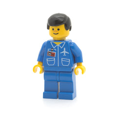 LEGO air009 - Airport (Blue, Blue Legs, Black Male Hair)