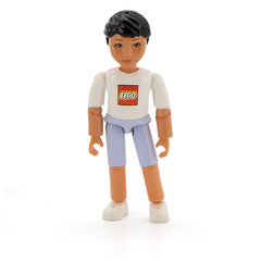 LEGO belvmale08 - Belville Male (Light Violet Shorts, White Shirt with LEGO Logo, Black Hair)