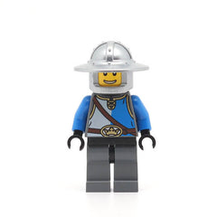 LEGO cas526 - King's Knight (Castle, Blue and White with Chest Strap and Crown Belt, Helmet with Broad Brim, Open Grin)