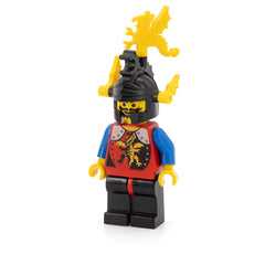 LEGO cas018 - Dragon Knights (Knight 2, Black Legs with Red Hips, Black Dragon Helmet, Yellow Plumes)