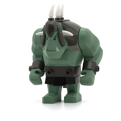 LEGO cas364 - Troll, Big Figure (Fantasy Era, Sand Green with Pearl Dark Gray Armor and 5 White Horns)