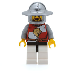 LEGO cas445 - Lion Knight (Quarters, Helmet with Broad Brim, Brown Beard Rounded)