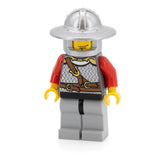LEGO cas447 - Lion Knight (Kingdoms, Scale Mail with Chest Strap and Belt, Helmet with Broad Brim, Vertical Cheek Lines)