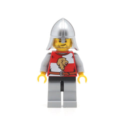 LEGO cas497 - Lion Knight Quarters (Kingdoms, Helmet with Neck Protector, Crooked Smile and Scar)
