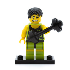 LEGO col02-10 - Weightlifter, Series 2 (Set mit Stand und Zubehör)