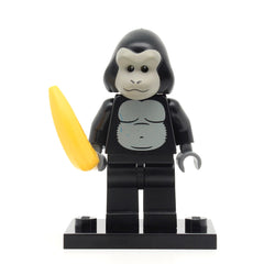 LEGO col03-12 - Gorilla Suit Guy, Series 3 (Set mit Stand und Zubehör)