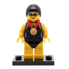 NEW - LEGO col07-01 - Swimming Champion, Series 7 (Set mit Stand und Zubehör)