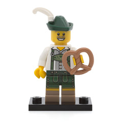 LEGO col08-03 - Lederhosen Guy, Series 8 (Set mit Stand und Zubehör)