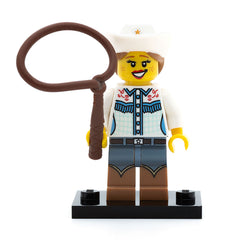 LEGO col08-04 - Cowgirl, Series 8 (Set mit Stand und Zubehör)