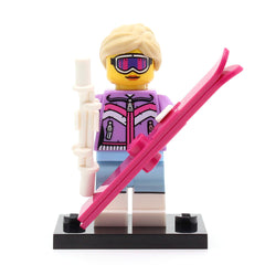 LEGO col08-07 - Downhill Skier, Series 8 (Set mit Stand und Zubehör)