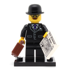 LEGO col08-08 - Businessman, Series 8 (Set mit Stand und Zubehör)