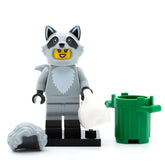 LEGO col22-10 - Raccoon Costume Fan, Series 22 (Set mit Stand und Zubehör)