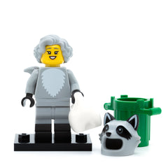 LEGO col22-10 - Raccoon Costume Fan, Series 22 (Set mit Stand und Zubehör)