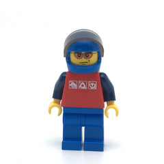 LEGO cty0196 - (Red Shirt with 3 Silver Logos, Dark Blue Arms, Blue Legs, Blue Helmet, Orange Sunglasses)