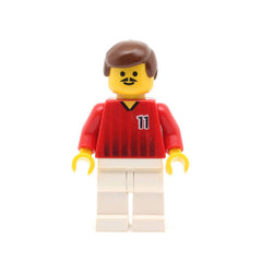 LEGO soc090 - Soccer Player (Red/White Team with Shirt #11)
