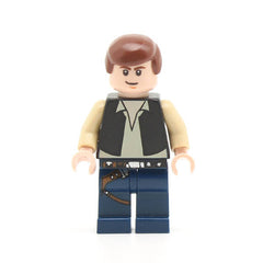 LEGO sw0334 - Han Solo, Black Vest, Dark Blue Legs, Eyes with Pupils