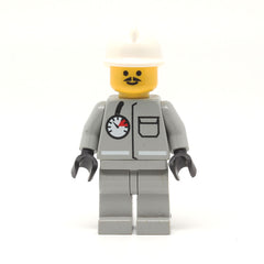 LEGO firec007 - Feuerwehr - Air Gauge and Pocket, Light Gray Legs, White Fire Helmet