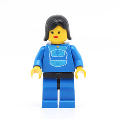 LEGO trn014 - Woman (Jogging Suit, Blue Legs with Black Hips, Black Female Hair)