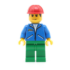 LEGO jbl011 - Jacket Blue - Green Legs, Red Construction Helmet