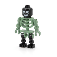 LEGO gen014 - Skeleton - Sand Green with Black Legs and Black Head with Evil Skull